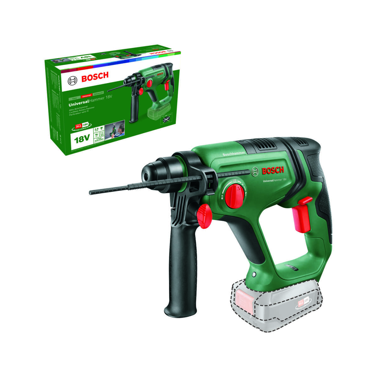 Bosch Universal Hammer 18V borhammer u/batteri