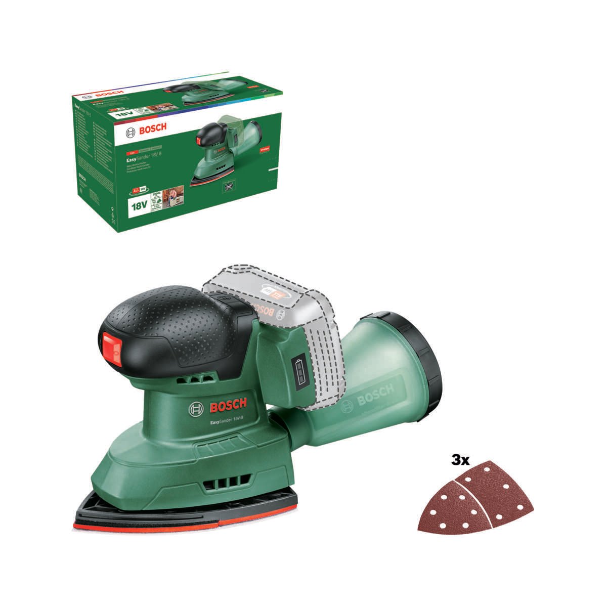 Easy Sander 18V-8 batteridrevet multisliper