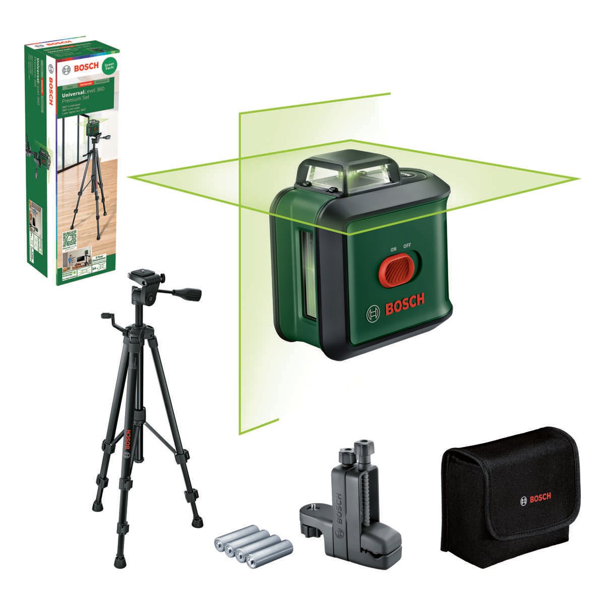 Universal Level 360 Krysslinjelaser Premium Set