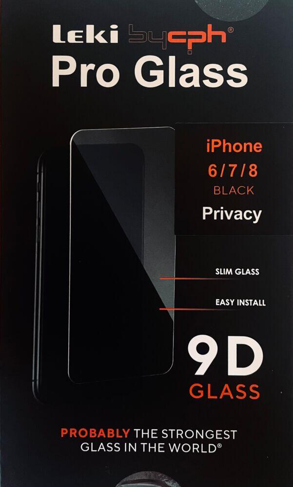 Leki bycph Privacy Pro Glass skjermbeskytter til iPhone 6/7/8 Black