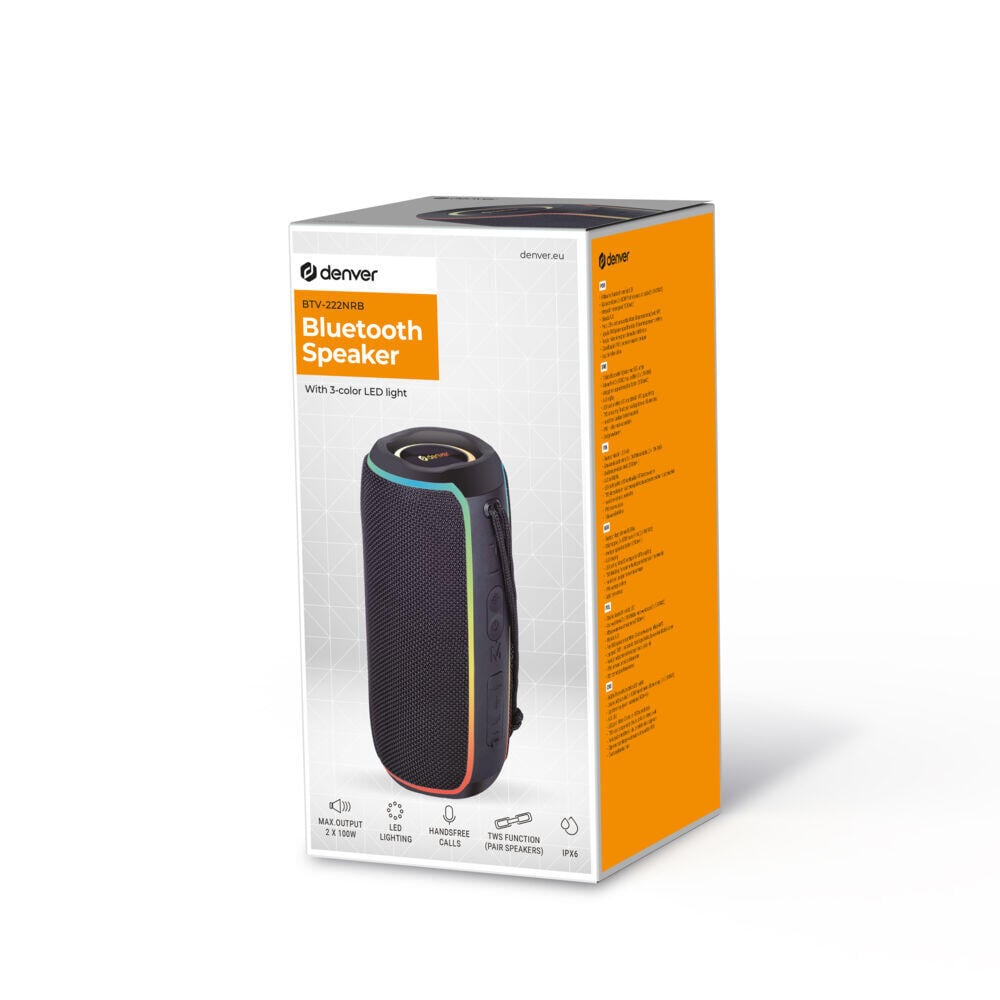 Denver BTV-222NRB høyttaler med LED-lys