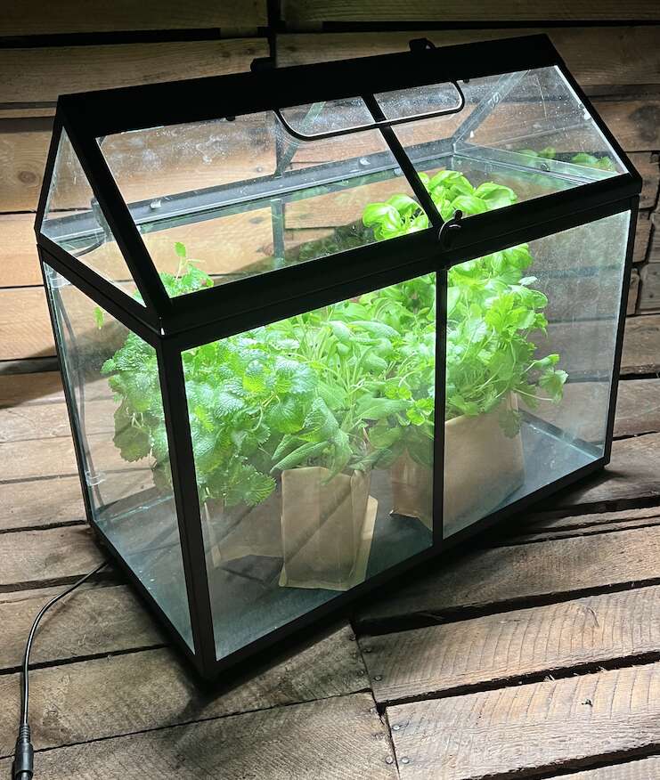 Minidrivhus med LED list