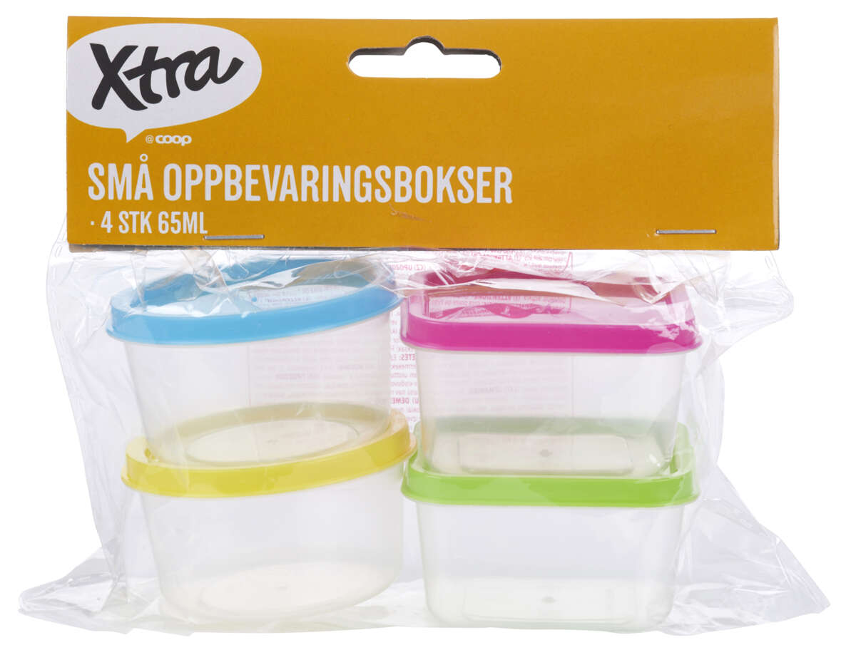 Xtra oppbevaringsbokser 4 pk små