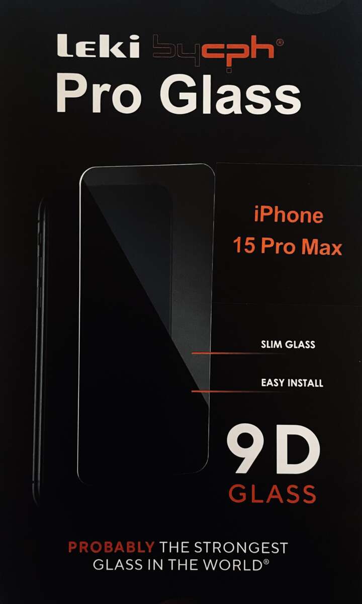 Leki bycph Pro Glass 9D skjermbeskyttelse til iPhone 15 Pro Max
