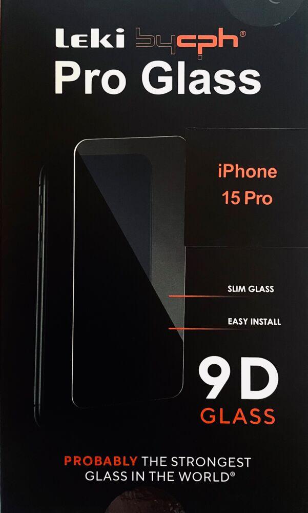 Leki bycph Pro Glass 9D skjermbeskyttelse til iPhone 15 Pro
