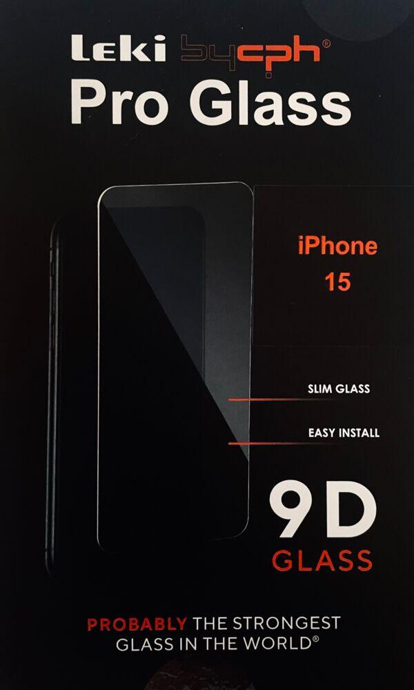 Leki bycph Pro Glass 9D skjermbeskyttelse til iPhone 15