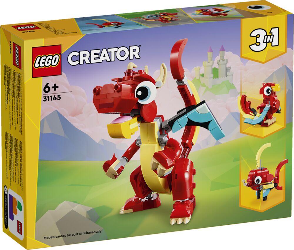 LEGO® Creator Rød drage. 3-i-1 lekesett med dyr 31145