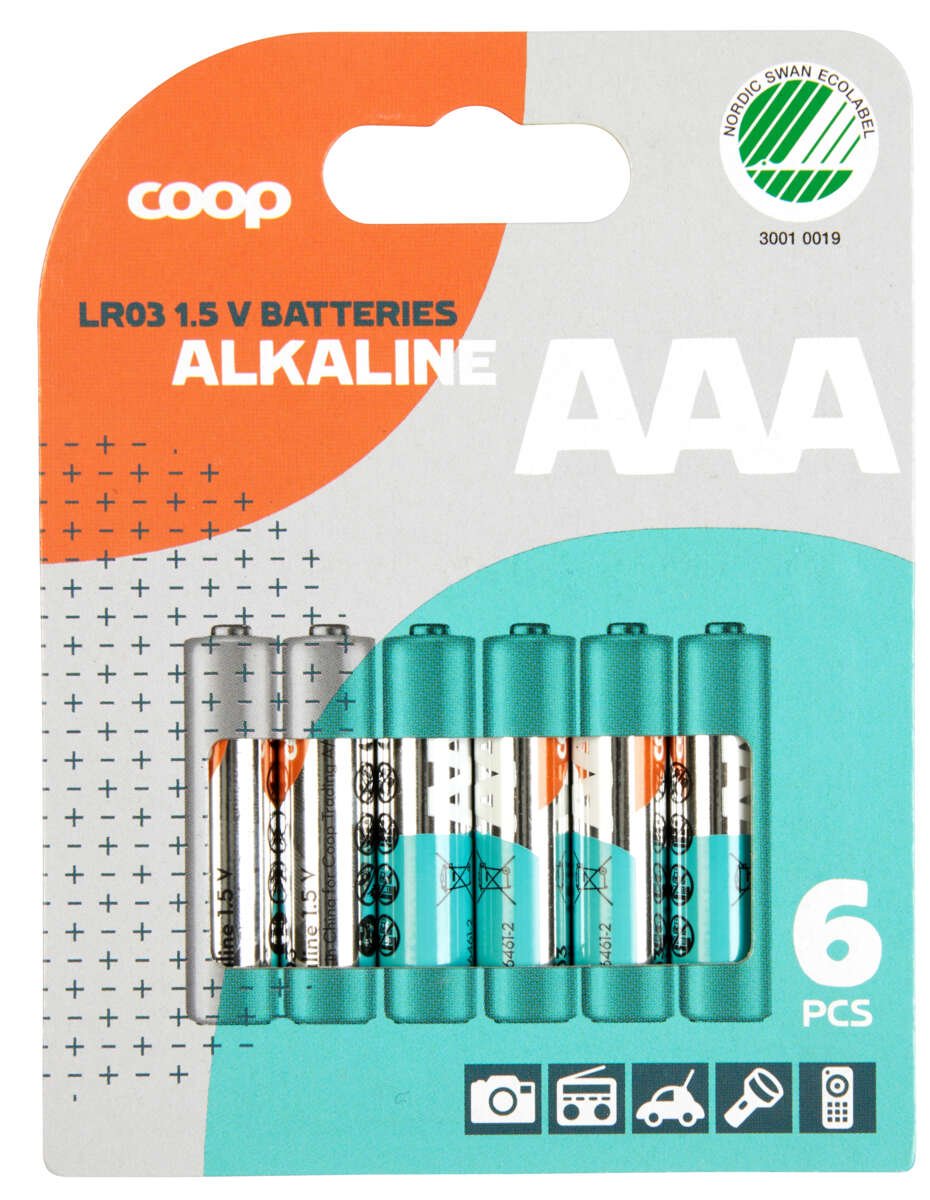 Coop AAA-batterier 6pk
