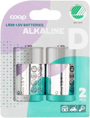 Coop D/LR20/1,5V batterier 2pk
