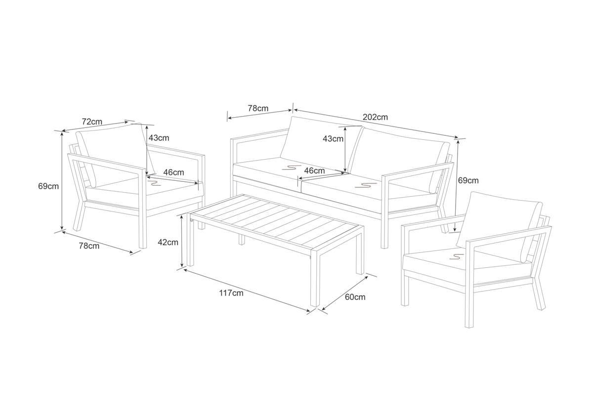 Bohem Røst sofagruppe uten putetrekk