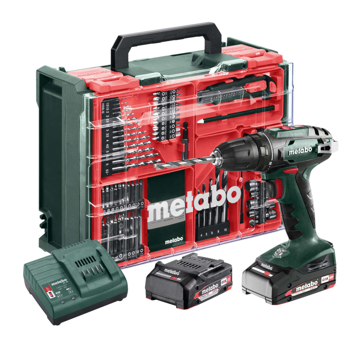 Metabo BS 18, borskrutrekker workshopsett m/batterier