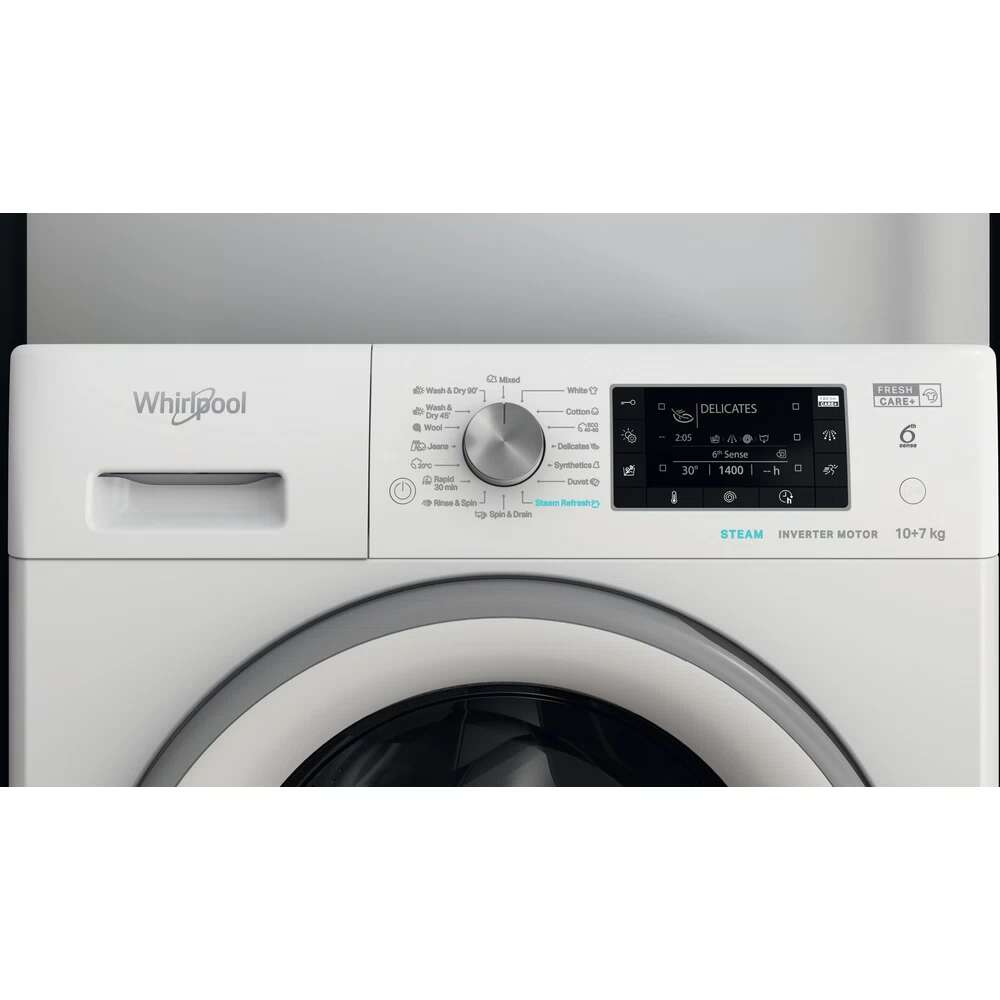 Whirlpool FFWDD 1076258 SV EE kombinert vaskemaskin/tørketrommel