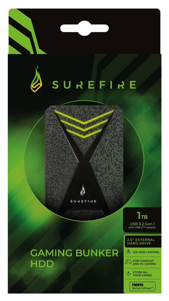 SureFire Gaming Bunker 1TB harddisk
