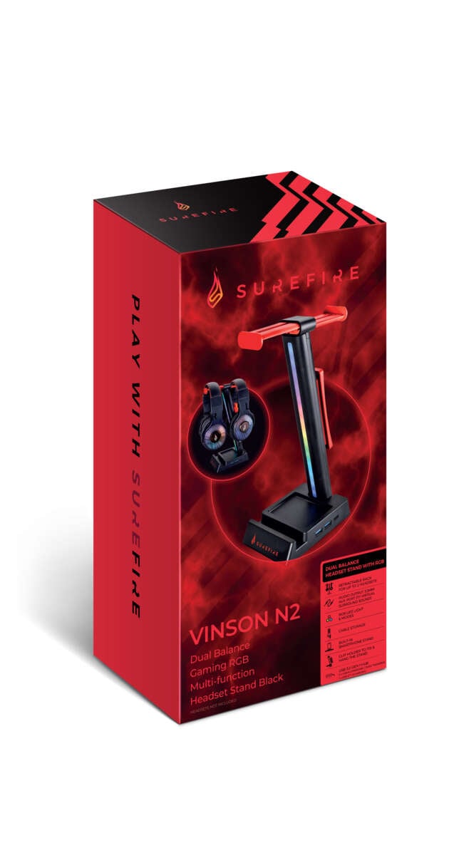 SureFire Vinson N2 Dual Gaming RGB gamingheadsetstativ
