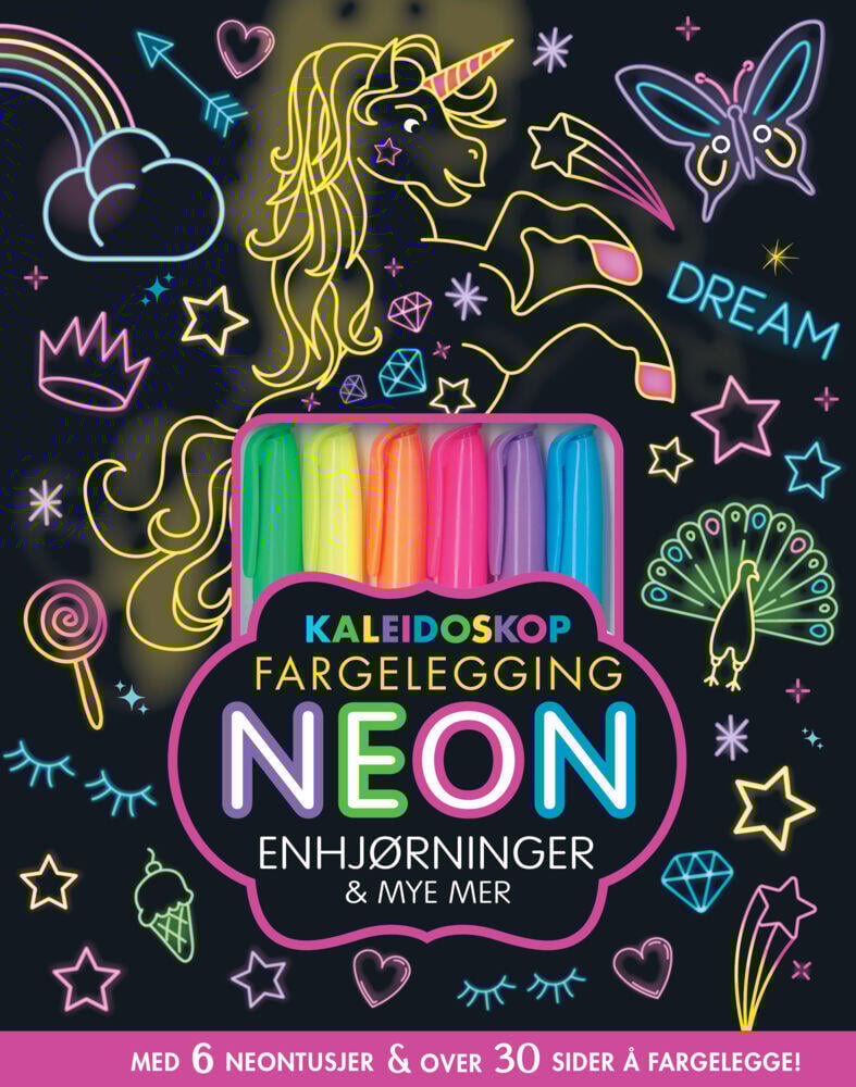 Kaleidoskop Neon Enhjørninger