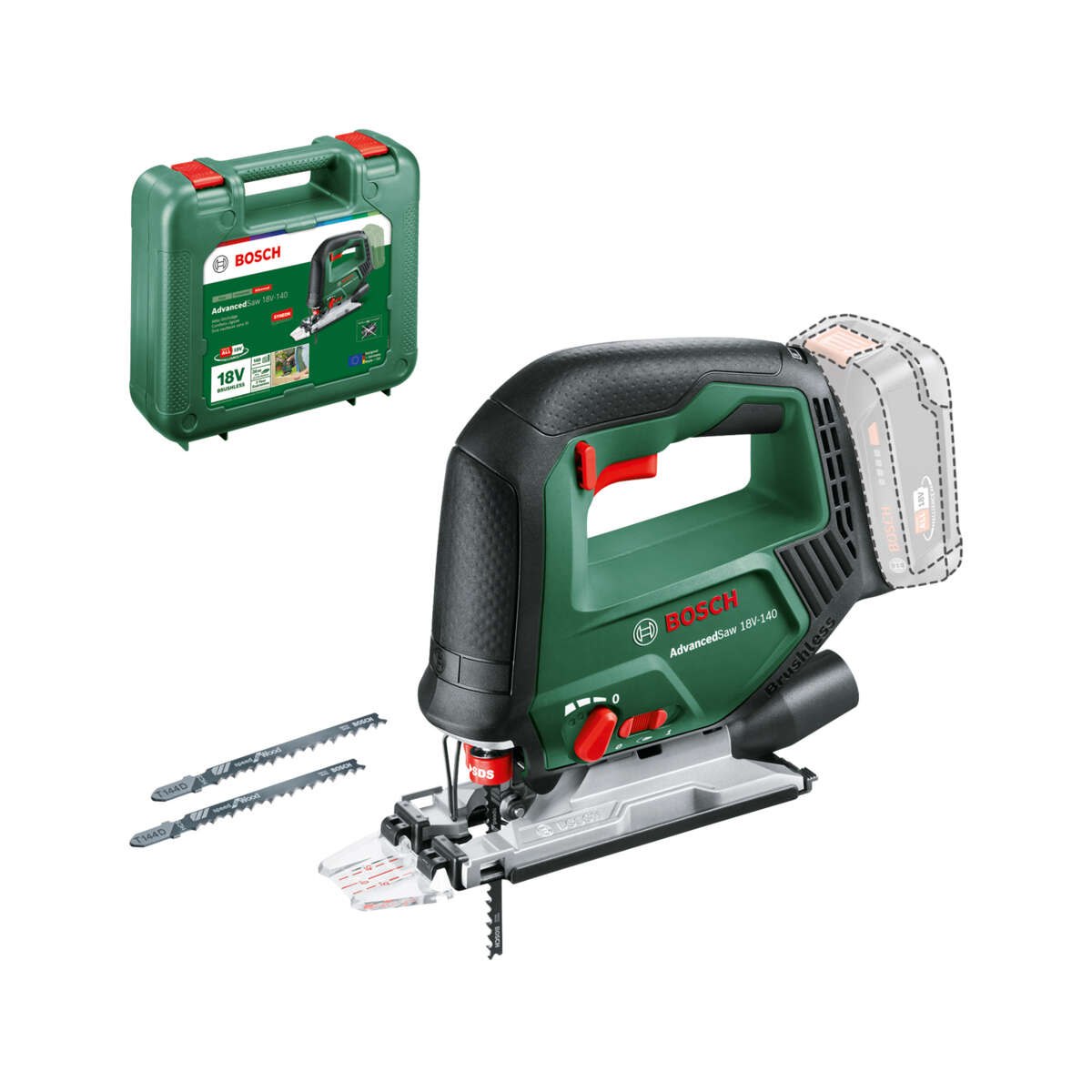 Bosch AdvancedSaw 18V-140 stikksag u/batteri og lader