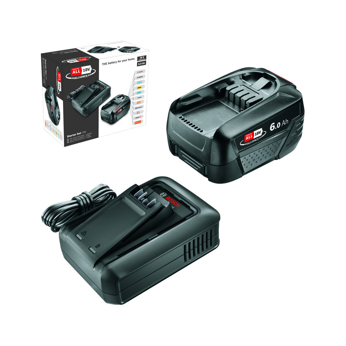 Bosch AL18V-44 lader og 6.0 Ah batteri startsett