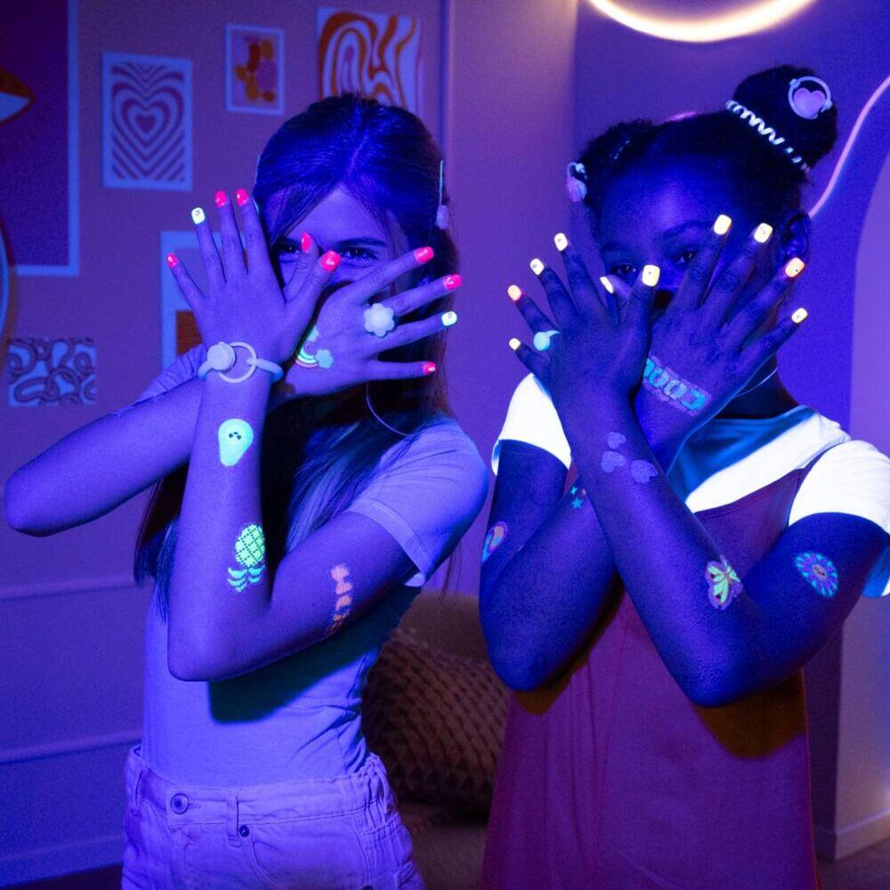 FabLab Glow in the dark glitter tattoos
