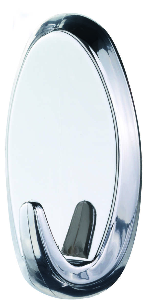 tesa® Powerstrips large oval sølv krok 2-pk