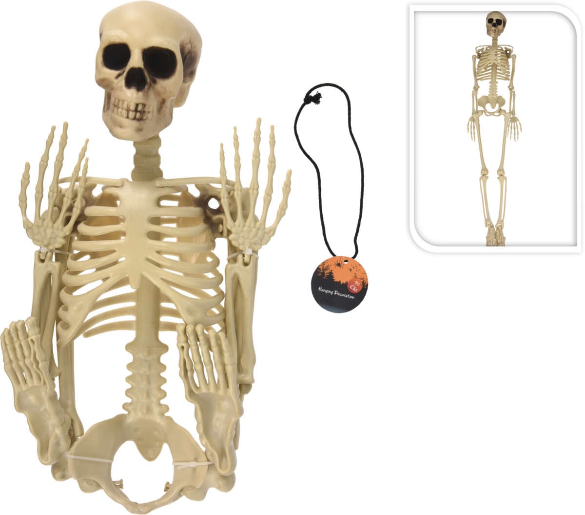 Halloween skjelett 90 cm