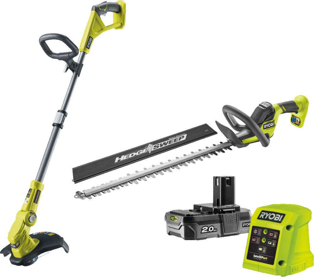 Ryobi ONE+ RY18LT18HTA-120 gresstrimmer og hekksaks m/batteri