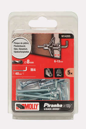 Molly M14205 gipsplugg + krok Ø8 x 44 mm