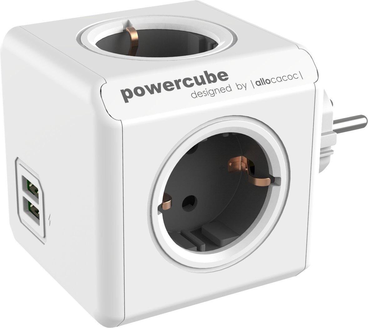 Gelia Powercube 4-veis skjøtekontakt jordet