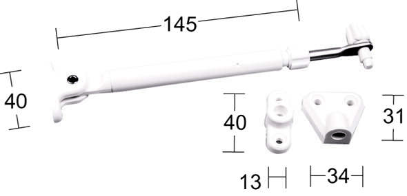 Vindusholder 232 Alu Hvit