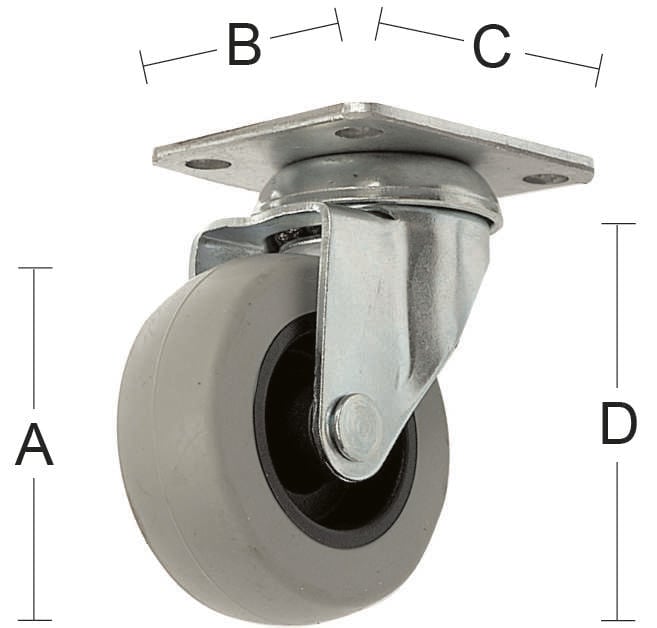 Møbelhjul 4010 100 mm