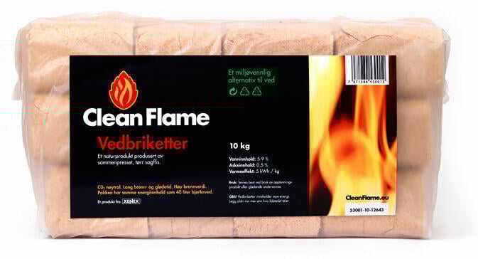 CleanFlame Vedbriketter 10kg