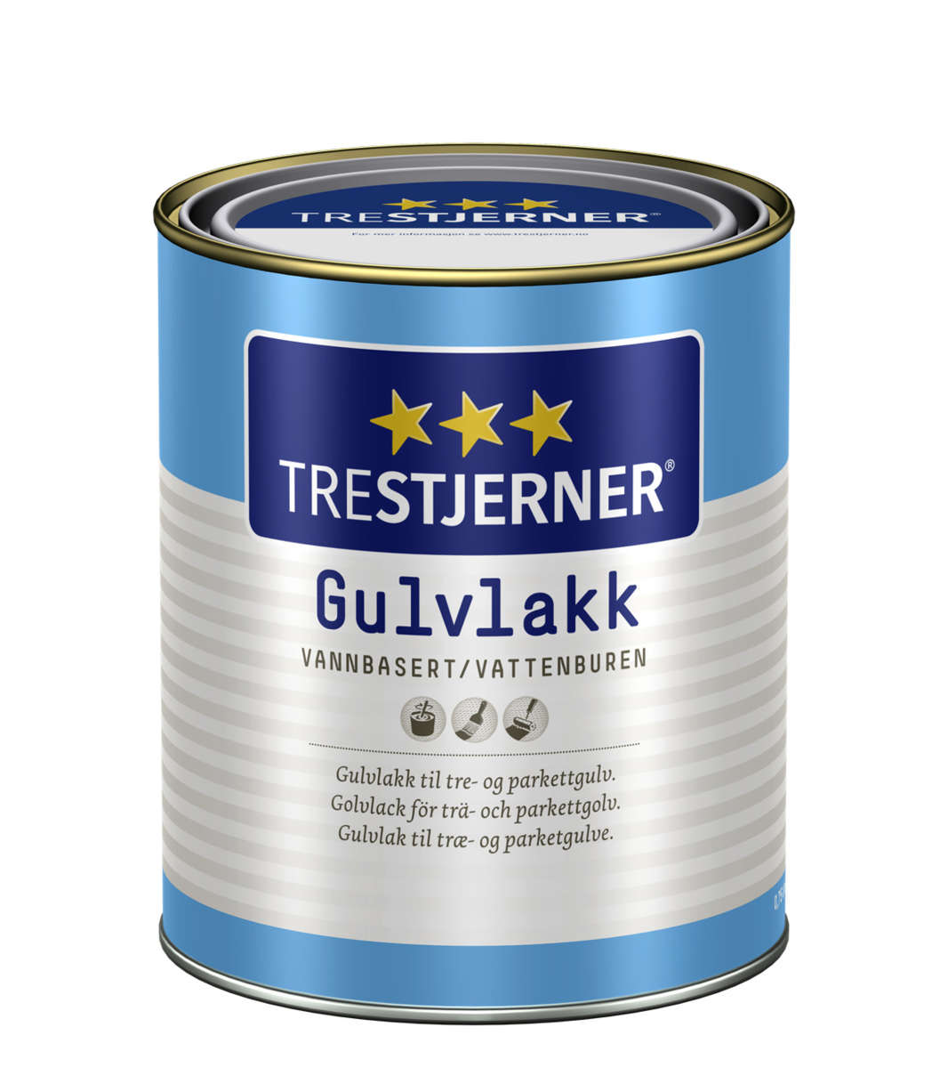 Trestjerner 15/silkematt gulvlakk