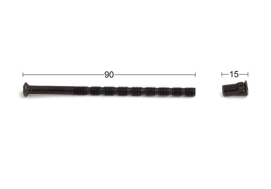 Kappeskrue med hylsemutter 90 mm M5
