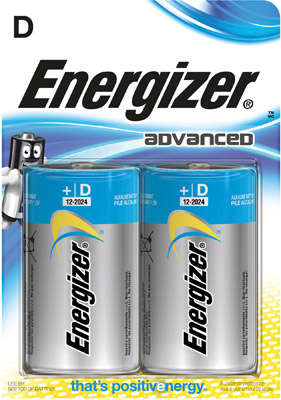 Energizer®Advanced D/E95 batterier 2 pk