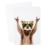 Produkt miniatyrebild Kort Vaskebjørn med solbriller