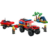 Produkt miniatyrebild LEGO® City Firehjulsdrevet brannbil med redningsbåt 60412