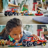 Produkt miniatyrebild LEGO® City Firehjulsdrevet brannbil med redningsbåt 60412