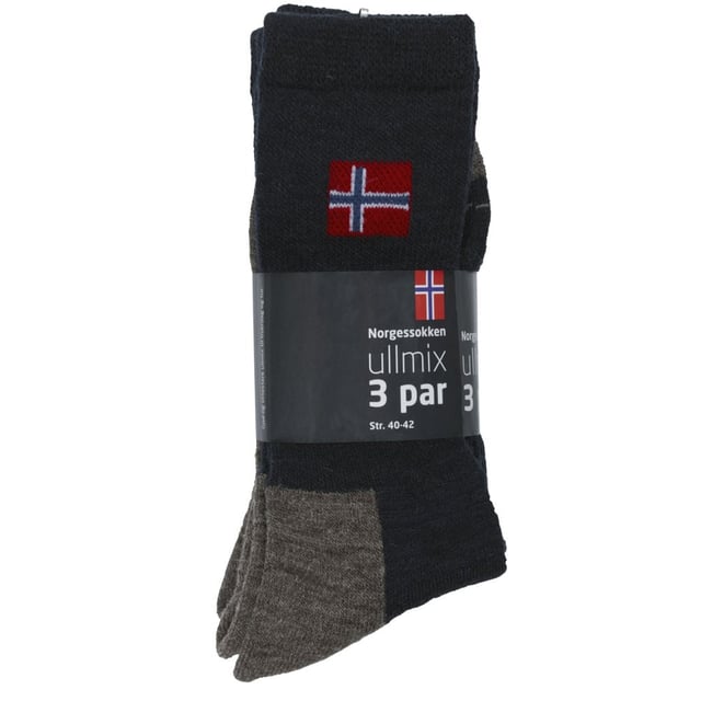 Norgessokken sokker i ullblanding 3-pk unisex