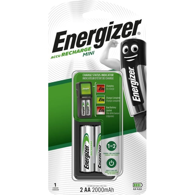 Energizer® AccuRecharge Mini batterilader