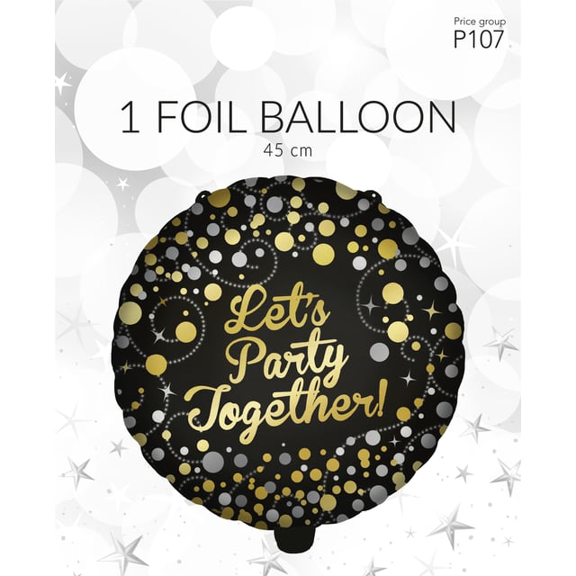 Folieballong let`s party! Ø: 45 cm