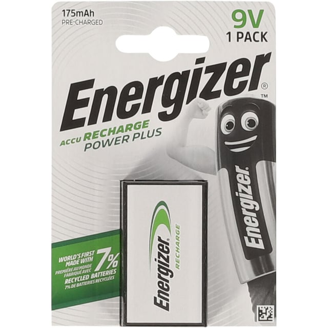 Energizer® Power Plus 9V oppladbart batteri