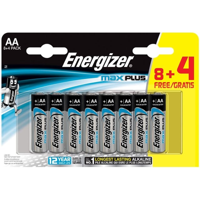 Energizer® Max Plus AA-batterier 12pk