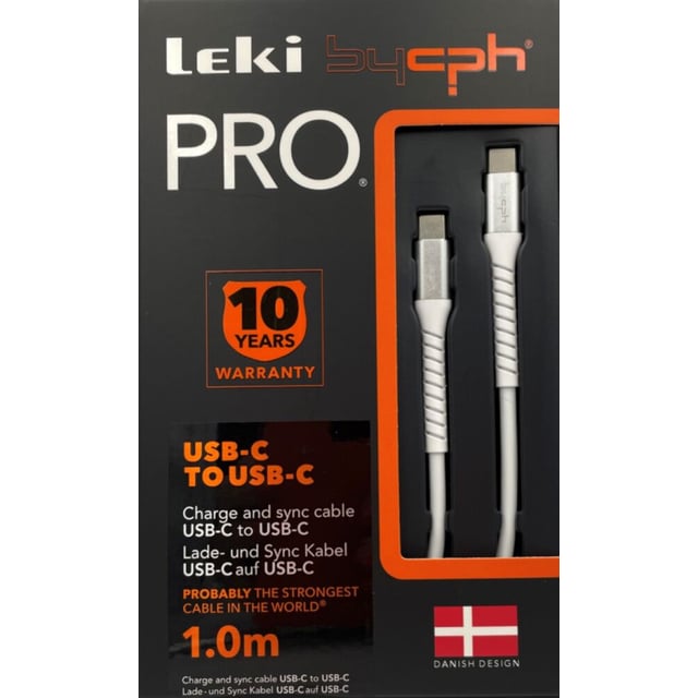 Leki bycph PRO USB-C til USB-C ladekabel 1 M