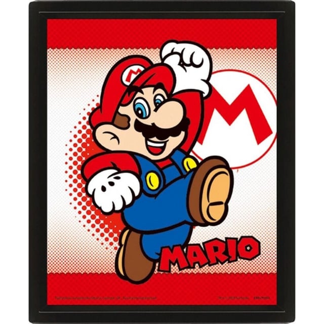 Super Mario (Mario Yoshi Flip) 3D plakat