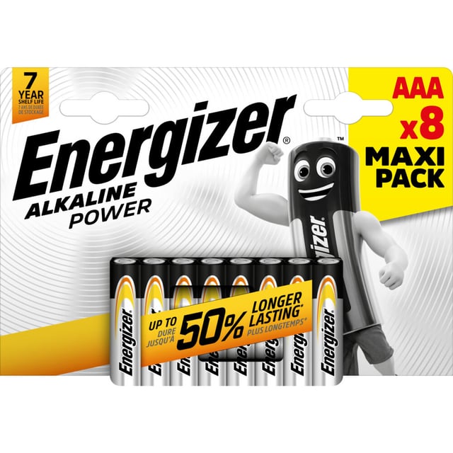 Energizer® Alkaline Power AAA batteri 8-pk