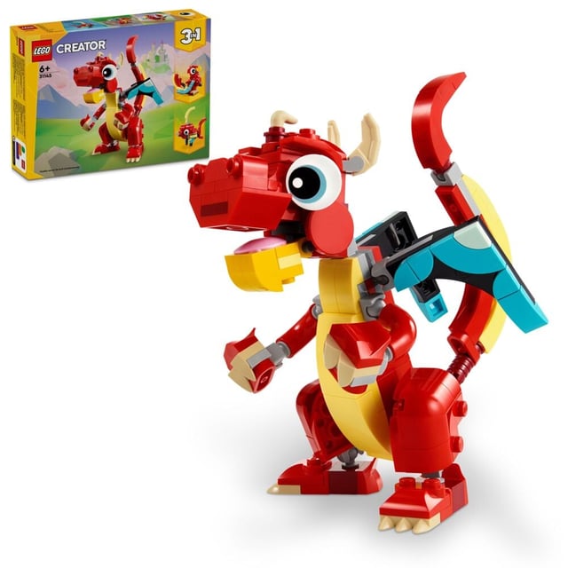 LEGO® Creator Rød drage. 3-i-1 lekesett med dyr 31145