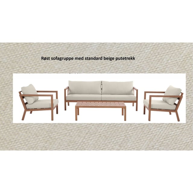 Røst sofagruppe med standard beige putetrekk