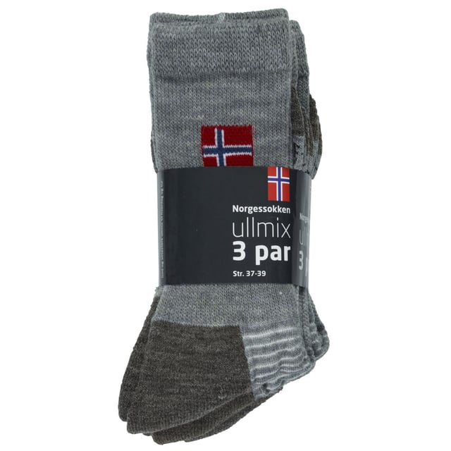 Norgessokken sokker i ullblanding 3-pk unisex