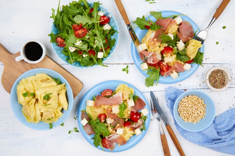 Ravioli med feta og spekeskinke