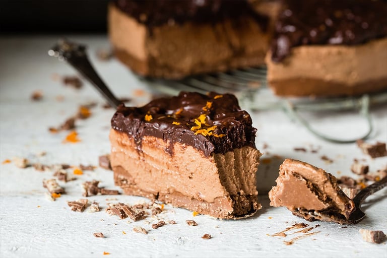 Sjokoladekake med Kvikklunsj og appelsin