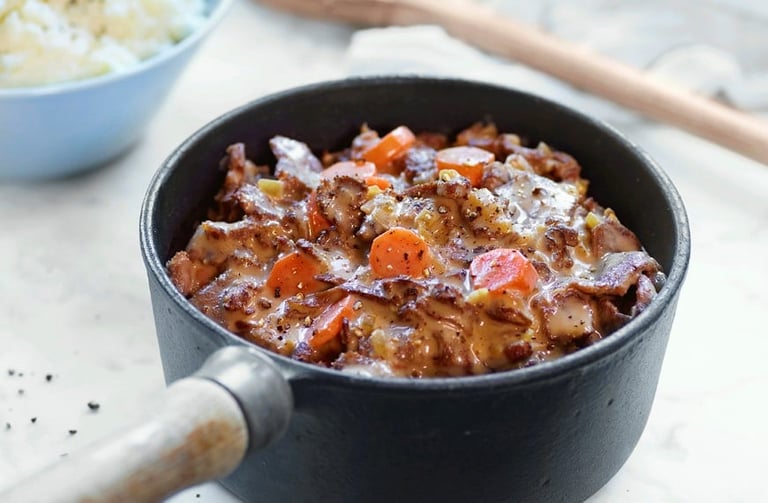 Finnbiff med potetmos